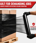 Heavy Duty Black 18 Inch Stretch Wrap 80 Gauge 20 Pack For Moving Furniture Protection And Pallet Wrapping on pallet box