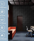 Top Shelf Studio Gear 48 Pack Premium High Density Acoustic Foam Panels 12 By 12 Inch Wedge Design on studio wall.
