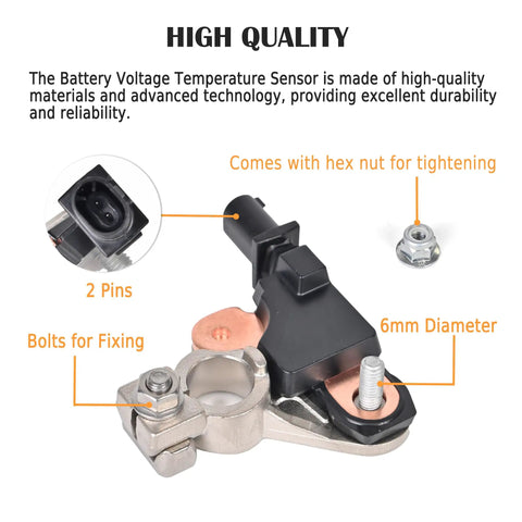 Plug And Play Battery Current Sensor For Honda Civic CR-V 2012 2013 2014 2015 2.4L Real Time Monitoring Replace OE 38920-TR0-A02 with hex nut detail