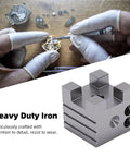 Watch Doming Block Tool For Horology Enthusiasts With Iron Doming And 12 Graduated Holes next to precision watch repair work.