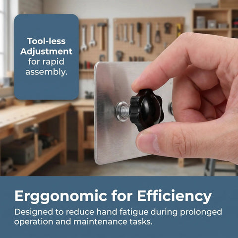 50 Piece Set Threaded Clamping Knob Star Handle With Male Thread For Heavy Duty Industrial Use Black Plastic And Carbon Steel Rugged Ergonomic Antislip Grip For Control Panels And Manual Adjustments, hand tightening on metal panel