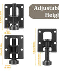 Eight Pack Adjustable Furniture Leveling Feet Set With 2.2 Inch L Shaped Levelers, showing measurement details.