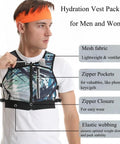 Hands Free Hydration Pack Chest Rig For Running And Fastpacking With Two Front Bottle Pockets For 500ml Bottles So You Can Sip On The Go Secure Front Zipper Pocket For Keys And Phone Lightweight Tactical Vest on man