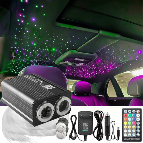 Dual Color 32W Twinkle Starlight Headliner Light for Car Interior with 1100 Pcs 13.1 Ft RGBW Fiber Optic Star Lights and App Remote Control