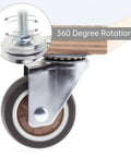 4 Pack 2 Inch TPR Rubber Caster Wheels For Furniture Quiet Ball Bearing Rollers Floor Savers Heavy Duty swivel caster with 360-degree rotation.