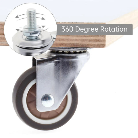 4 Pack 2 Inch TPR Rubber Caster Wheels For Furniture Quiet Ball Bearing Rollers Floor Savers Heavy Duty swivel caster with 360-degree rotation.