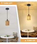Straight Up Chic Boho Lighting Vibe For Your Sweet Space Featuring This Super Bright 3 Pack Woven Rattan Pendant Fixture with round shade. One fixture on.