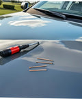 Top Tier Iwowedhero Automotive Welding Pins For Spot Welder Dents 2Mm Iron Plated Copper Studs on car hood with screwdriver.