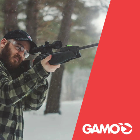 Person aiming Dual Mode Break Barrel Air Rifle With Semi Auto And Full Auto Fire 1300 FPS.22 Caliber Mach 1 IGT outdoors
