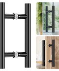 Beefy Stainless Steel Back To Back Shower Door Handle For Glass And Barn Doors 12 Inch Length Double Sided Push Pull 304 Stainless Steel