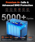 Heavy-Duty 12V 100Ah LiFePO4 Deep Cycle Battery With Low Temp Protection And 1280Wh Of Power, 100A BMS, 10-Year Lifespan