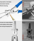 8 Inch MIG Welding Pliers With Comfort Grip For Pros and DIYers, showing sharp jaws and efficient cutting, in galvanized material.