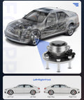 Front Wheel Hub Bearing Assembly 515054 With ABS 6 Lug 2WD Fits Chevy Express 1500 GMC Savana 1500 shown with car diagram