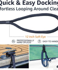 Two Pack Double Braided Three Eighth Inch Dock Lines Nylon Boat Ropes For Docking With Twenty Foot Length And Twelve Inch Spliced Eye