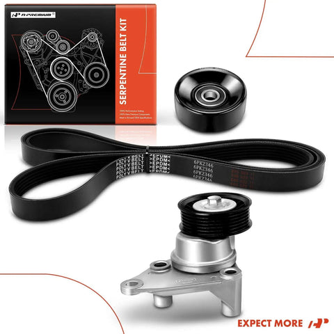 All In One Serpentine Belt Drive Kit With Tensioner And Idler For Chevy GMC And Cadillac Trucks And SUVs 1999 2002