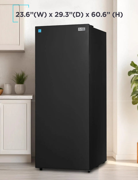 Hella Spacious 11 Cu Ft Stand Up Freezer And Refrigerator Combo Rocking Garage Ready Convertible Design in sleek black finish.