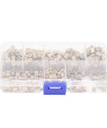 M3 Knurled Threaded Inserts Brass Heat Set Nuts Kit 300Pcs Assortment in a clear plastic case with multiple compartments.