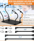 Extra Magnetic Soldering Third Hand With Alligator Clips 4 Gooseneck Arms Soldering Station PCB Board Holder Tool Non Slip Base