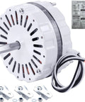 White Attic Fan Replacement Motor Kit For Lomanco 2000 Series Attic Vent Fans with F0510B2944 power unit and accessories.