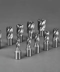 Annular cutter set, 13 pcs, Weldon shank, HSS for mag drill press, diameter range 7/16–1-1/16 in.