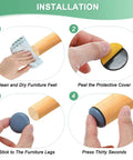 Installation steps for 20-Pack Furniture Sliders With Self Adhesive PTFE Pad Mover Glides For Chair Kitchen Appliances.