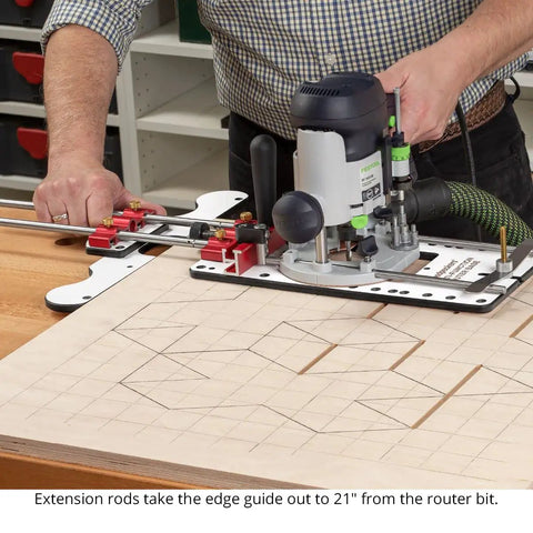 Solid Multi Function Router Base Built With Tough Three Eighth Inch Guide Rods For Dead On Edge Guidance adjusting guide for precise arc routing.