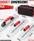 4 Piece Concrete Hand Tools Set With Magnesium Hand Float 16x3-1/8, Pool Trowel 16x4, Flat Finishing Trowel 14x4, And Tool Bag