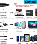 Compatibility guide for Waterproof Wireless Headset Microphone System for Fitness Instructors, showing adapters and devices.