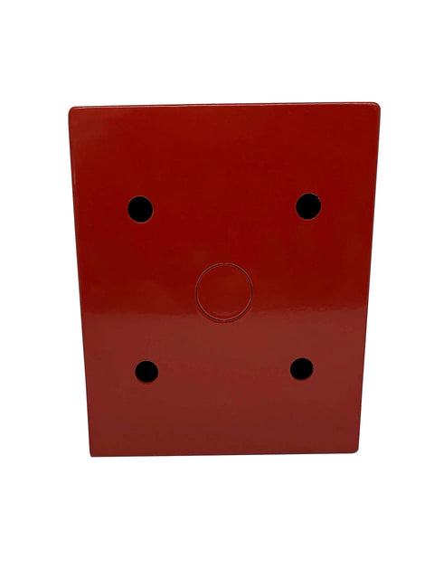 Front view of Fire Department Lock Box With Padlock Hole For Quick Gate Access, 14 Gauge Steel, Powder Coated Bright Red Finish