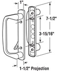 White Diecast Patio Door Handle Set, Reversible For Right Or Left Doors, Inside And Outside Pull, No Fuss Hardware, Works With Keyed E 2145