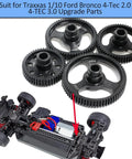 Beefed Up Spur Gear Set 48T 55T 62T 70T 48P Hardened Steel Upgrade Parts For Traxxas One Tenth Ford Bronco Four Tec Two Point Zero And Four Tec Three Point Zero Compatibility with RC car chassis.