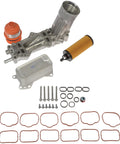 Patented Beefed Up Aluminum Engine Oil Filter Housing With Oil Cooler And Filter For Select Chrysler Dodge Jeep Ram Pentastar Vehicles OE Fix Includes Gaskets Included And Direct Fit