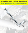 90 degree bend rod from Rubber Exhaust Hanger Kit With 0.47 Inch Holes Adjustable Muffler Hangers For 2 Or 4 Hole Mounts.