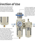 LNCHKA FRL air regulator unit with gauge (0-150 PSI) and 3/8 NPT oil water separator for pneumatic systems