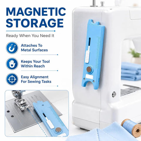 4 In 1 Needle Threader For Sewing Machines, Quick No-Fuss Threading With V-Shaped Guide Sleeve, Magnetic Positioning For Easy, Safer Fabric Projects, Labor-Saving Accessory, Blue on sewing machine