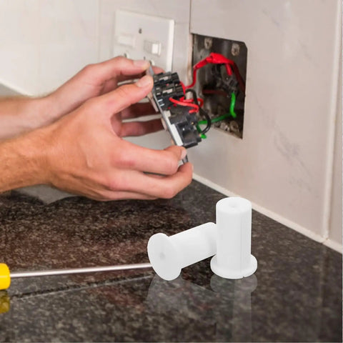 Get These Cool Silicone Wall Hole Plugs To Block Dirt And Water! Perfect 4 Pack For 25mm Cables Makes Home Improvement Super Easy With Gray And White Look, white silicone wall plugs for 25mm cable hole