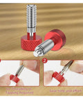 Spring Plunger Quick Release Pins Kit With Knurled Handles 4 Pack Stainless Steel Lock M6 Pins detail on wood surface