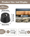 Premium Rubber Feet For Cutting Boards And Desk Furniture, Non Slip Bumpers With Heavy Duty Screws, 24 Piece Set displayed with size details.