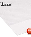 Close-up of clear heavy duty floor protector mat for hardwood tile or laminate floors with American modern pattern texture.