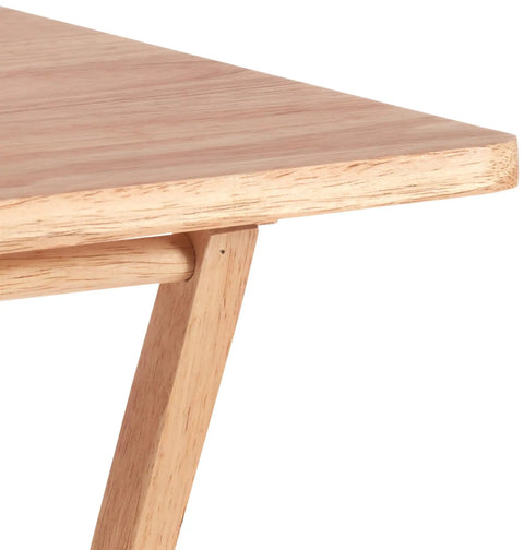 Corner view of natural finish foldable tray, part of Foldable TV Dinner Tray Set With Storage Rack 4 Pack Natural Finish Portable Desk And Play Surface