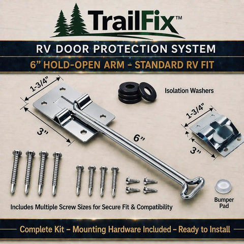 Door Holder Reinforcement Kit For Wind Slam Prevention On RV Doors And Storage Compartments Heavy Duty Latch And Catch