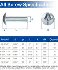 Diagram of 50 Pack 8-32 x 1-1/4 Inch Cabinet Door And Drawer Screws With Phillips Or Slotted Heads Blue Zinc Plated Carbon Steel.