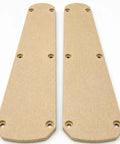 Heavy Duty Zero Clearance Miter Saw Insert For Ryobi 10 Inch Tss103, beige MDF plates with holes for installation.