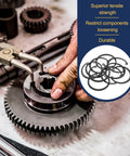 10 Pcs Internal Retaining Rings Set 48mm C Clip Snap Rings 65Mn Steel Circlips for Automotive Grooved Shafts and Studs Durable Manganese Steel With Oxidation Finish being installed on a gear assembly.