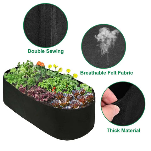 Fabric Raised Garden Bed 2Ft By 4Ft No Fuss Durable Planting Bed For Vegetables, Plants, And Flowers in breathable felt fabric