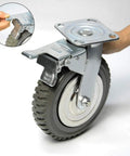 Heavy Duty Plate Casters Set 6 Inch Swivel Wheels With Brake Anti Skid 360 Degree Ball Bearing Castors Four Pack