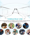 Six Pair Set Top Shelf protective Safety Glasses With smart Vitilated Wraparound Frames Antifu light Side Shields And heavy duty Grip For Hard Hat Sites That Really Slaps, clear lens front view.
