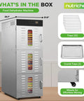 No Fuss 30 Tray Commercial Food Dehydrator Featuring Independent Airflow Zones And Seamless Touchscreen Controls For Crafting Perfect Jerky, showing trays.