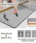 Foot stepping on Diatomaceous Earth Bath Mat With Quick Dry Absorbent Foam, Non Slip Floor Rug For Bathroom And Kitchen, 60x84 Inches