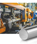 Close-up of industrial machine using Two Pack 25 Mm By 1000 Mm Linear Motion Rods Carbon Steel Shafts Anti Rust Finish for cutting